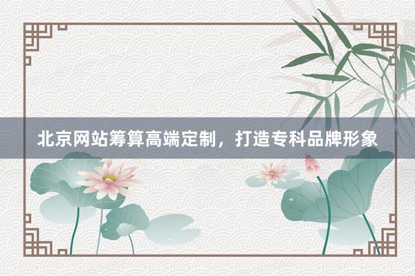 北京网站筹算高端定制，打造专科品牌形象